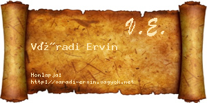 Váradi Ervin névjegykártya